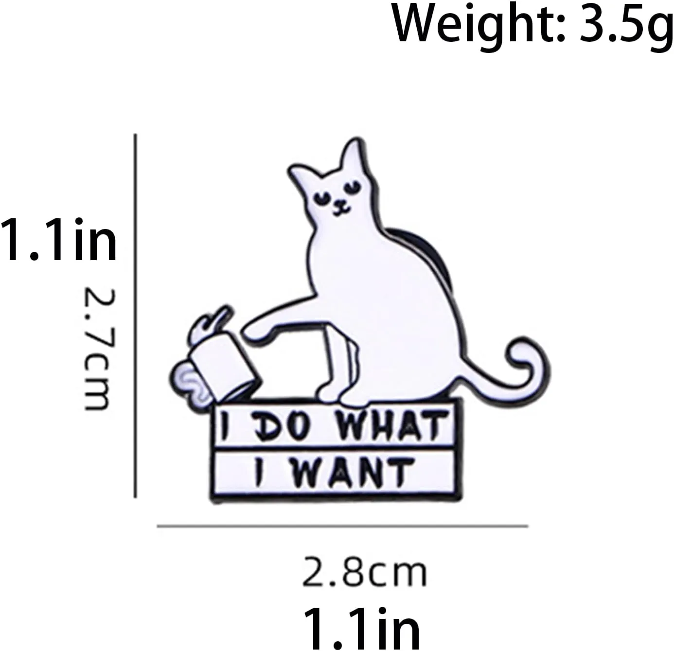 Funny Cat Enamel Pin - "I Am Small And Sensitive But Also Fight Me""I Do What I Want" Cat Funny Pin Gift