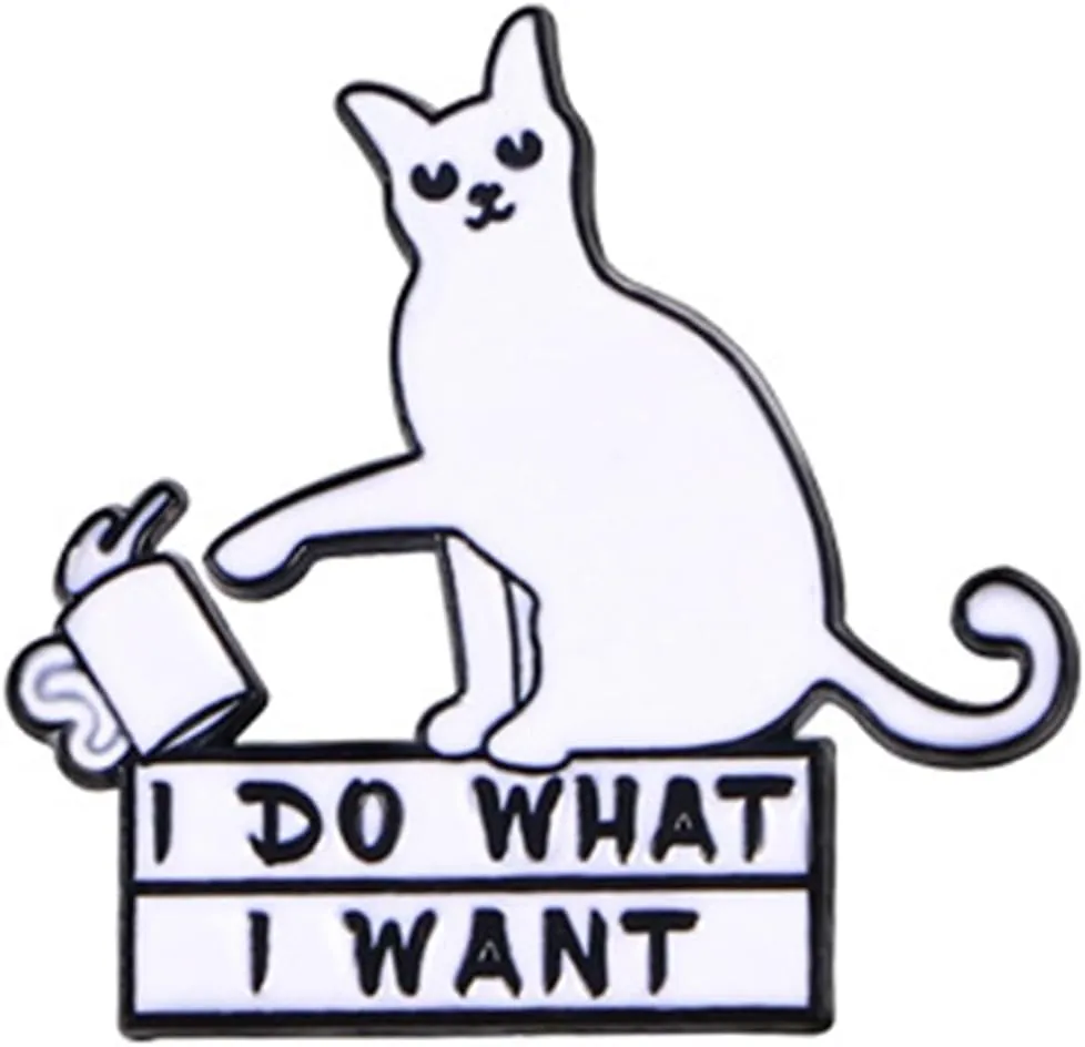 Funny Cat Enamel Pin - "I Am Small And Sensitive But Also Fight Me""I Do What I Want" Cat Funny Pin Gift