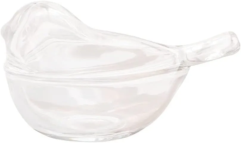 Funny live Bird Shaped Glass Jewelry Box Organizer, Transparent Glass Art Home Decor Novel Jewelry Storage Decoration Ring Earring Holder for Women Girls (Clear)