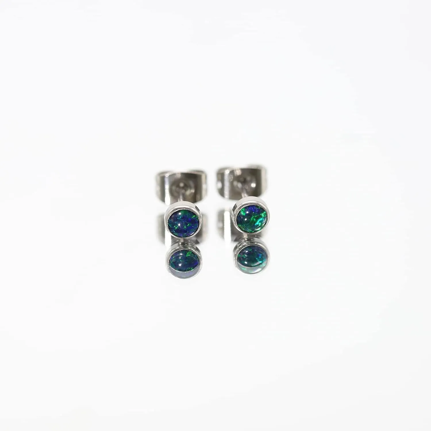 G23 Titanium Opal Stud Earrings for Women Girls Hypoallergenic Earring with 4mm 5mm Birthstone for Sensitive Ear Fashion Women's Jewelry(2pcs)