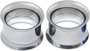 Gauge Ear Stretching, 2PCS Ear Gauges Stainless Steel Silver Hoop Women and Men Gauges Ears
