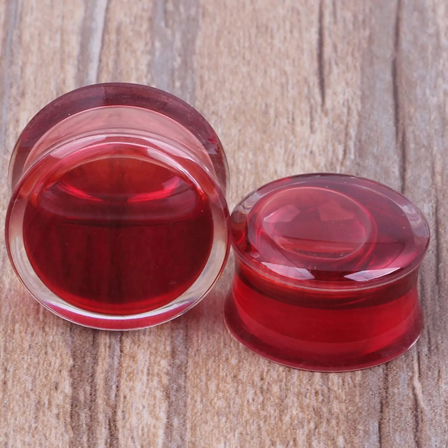 Gauges Stretching Kit, 2PCS Ear Gauges Acrylic Red Water Women and Men Ear Expander