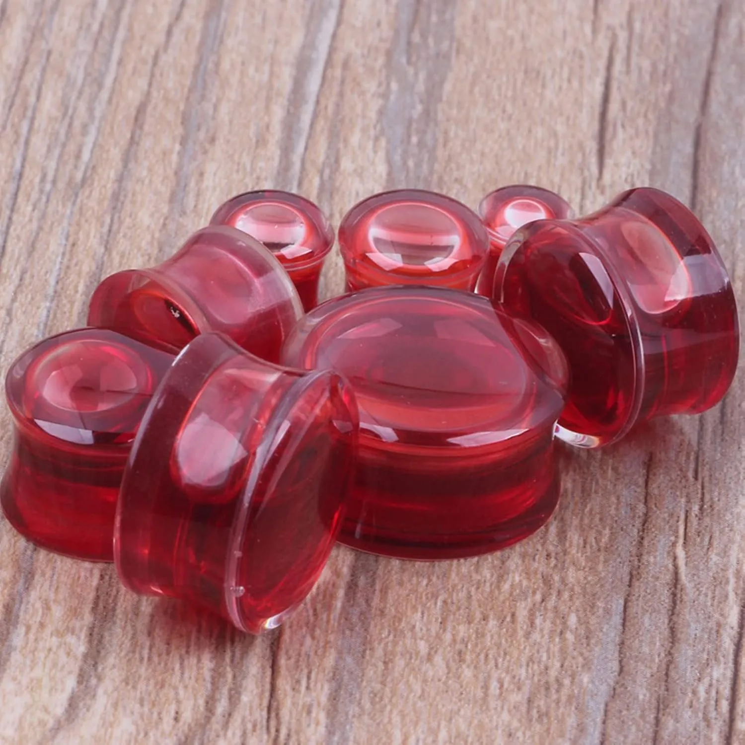 Gauges Stretching Kit, 2PCS Ear Gauges Acrylic Red Water Women and Men Ear Expander