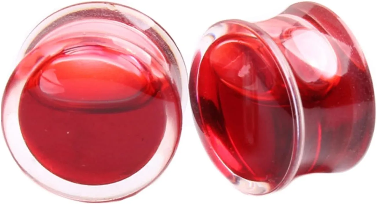 Gauges Stretching Kit, 2PCS Ear Gauges Acrylic Red Water Women and Men Ear Expander
