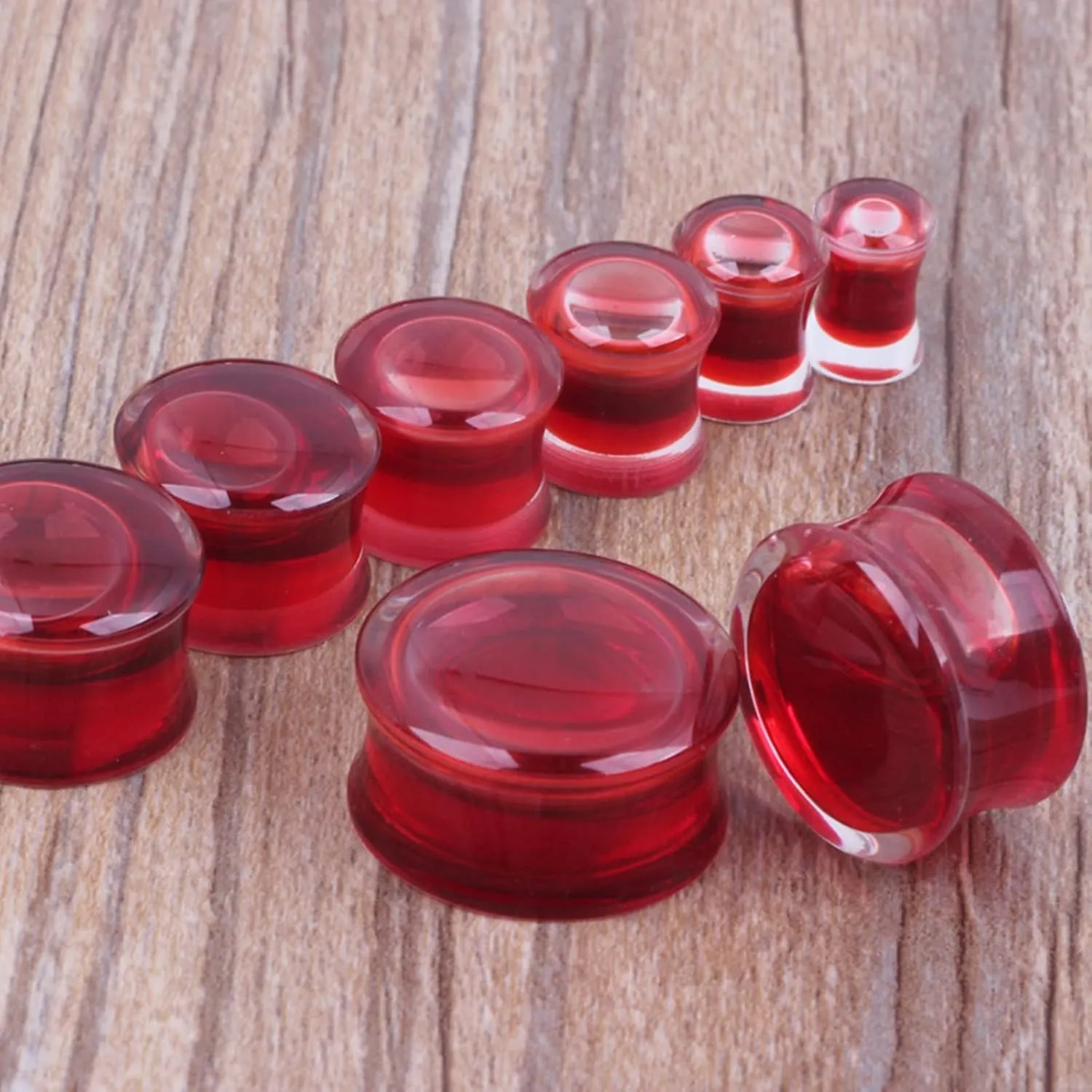 Gauges Stretching Kit, 2PCS Ear Gauges Acrylic Red Water Women and Men Ear Expander