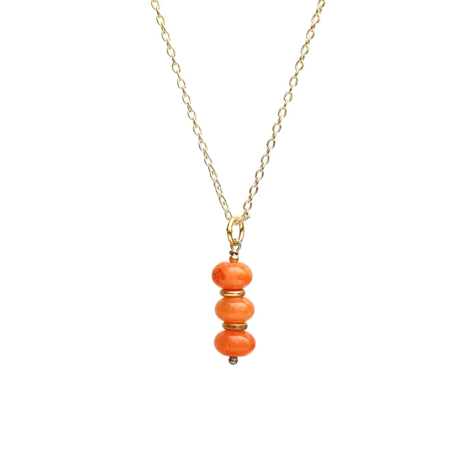 Gempires Real Carnelian Pendant Necklace July Birthstone Gemstone Jewelry Hypoallergenic 18 Inch Gold Plated Minimalist Handmade Jewelry Gifts For Her