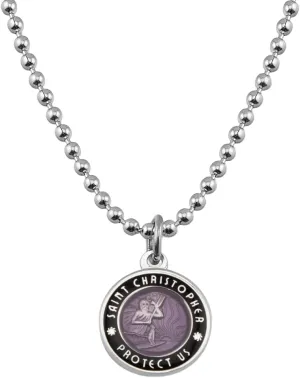 Get Back Necklaces St. Christopher Surf Necklace | Small,  Silver Plated Medallion, 18 Aluminum Ball Chain