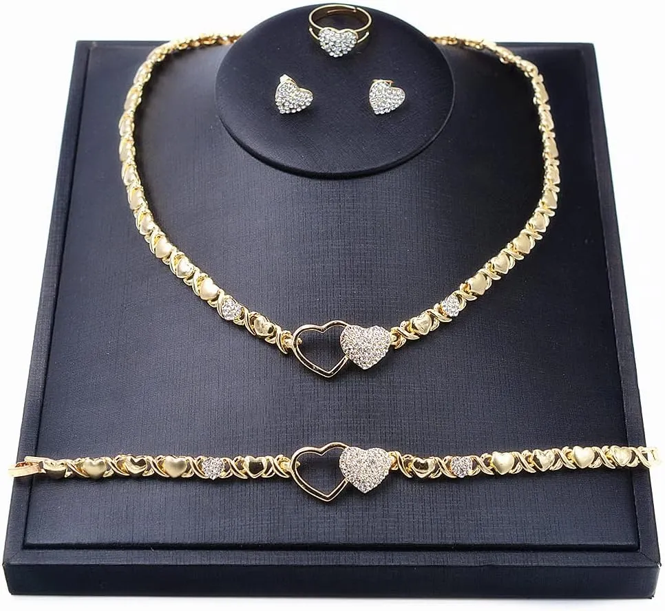 Giffor Jewelry Set 14K Gold Filled Necklaces Sets For Women Earrings With Bracelets Gifts
