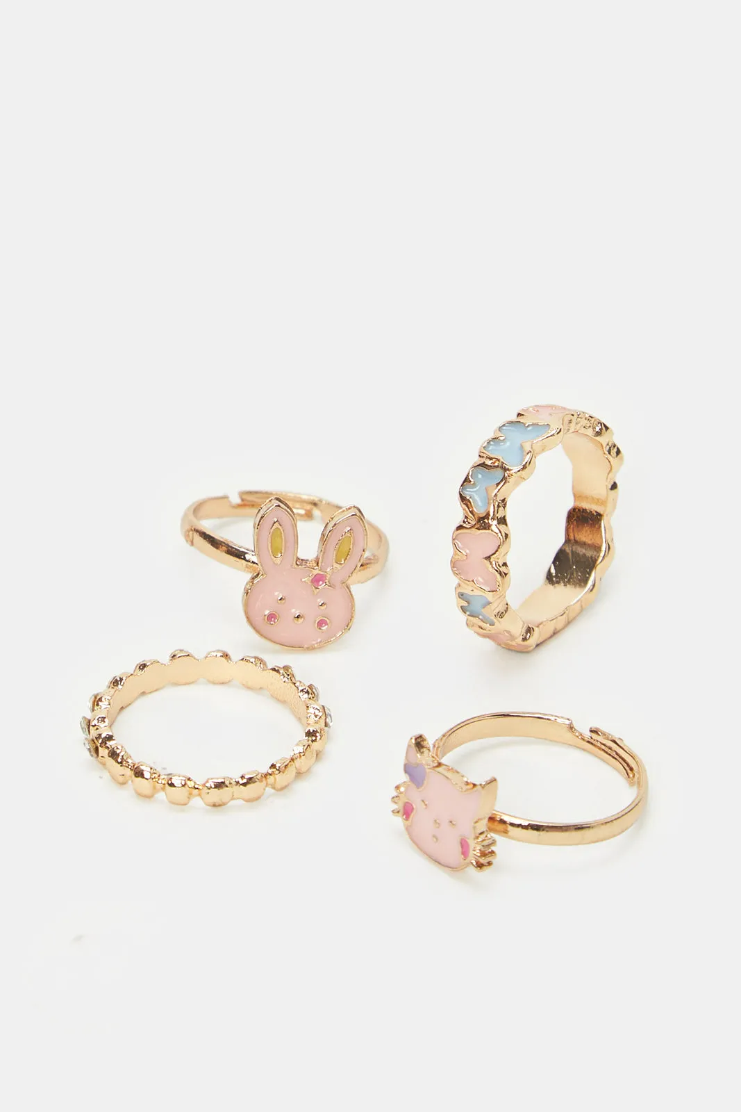 Girls Gold Embellished Ring set
