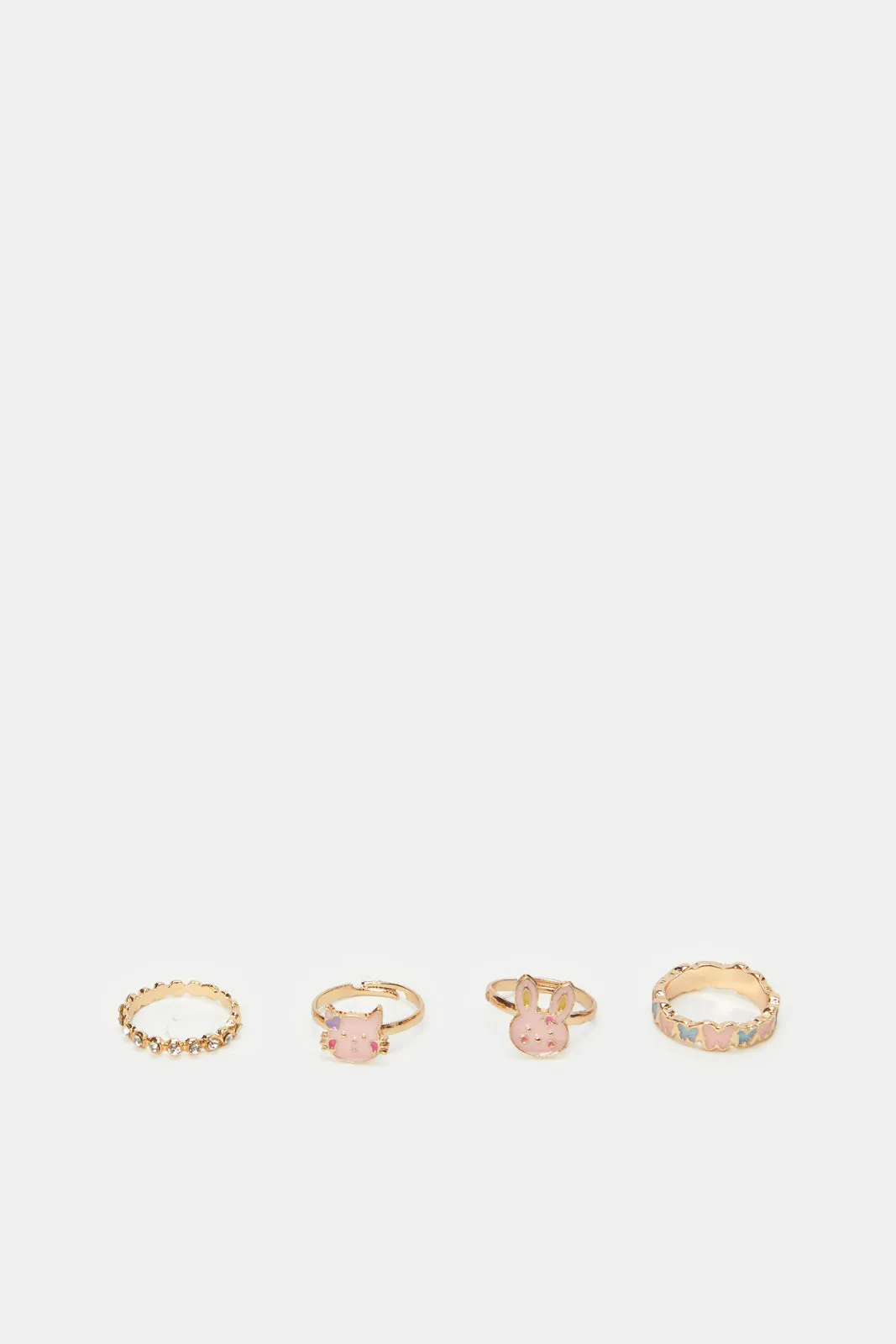 Girls Gold Embellished Ring set