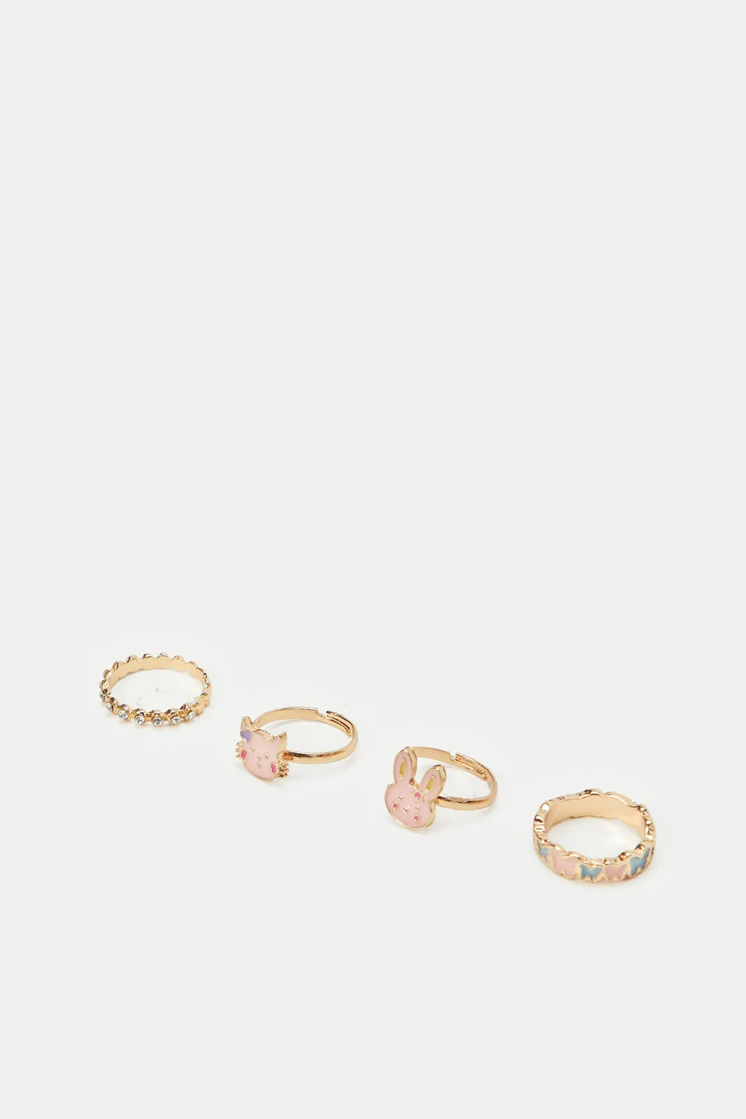 Girls Gold Embellished Ring set