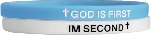 GOD IS FIRST BRACELET,IM Second Christian Rubber Inspirational Bible Verses Bracelets Motivational Jewelry Gifts for Men Women