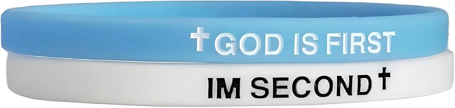 GOD IS FIRST BRACELET,IM Second Christian Rubber Inspirational Bible Verses Bracelets Motivational Jewelry Gifts for Men Women