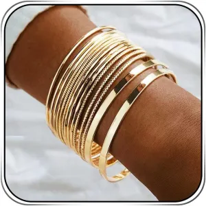 Gold Bangles Bracelets Set Indian Layered Bangle Bracelet Sets for Women