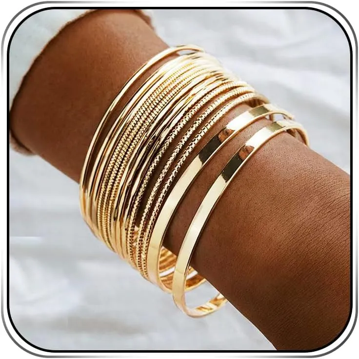 Gold Bangles Bracelets Set Indian Layered Bangle Bracelet Sets for Women