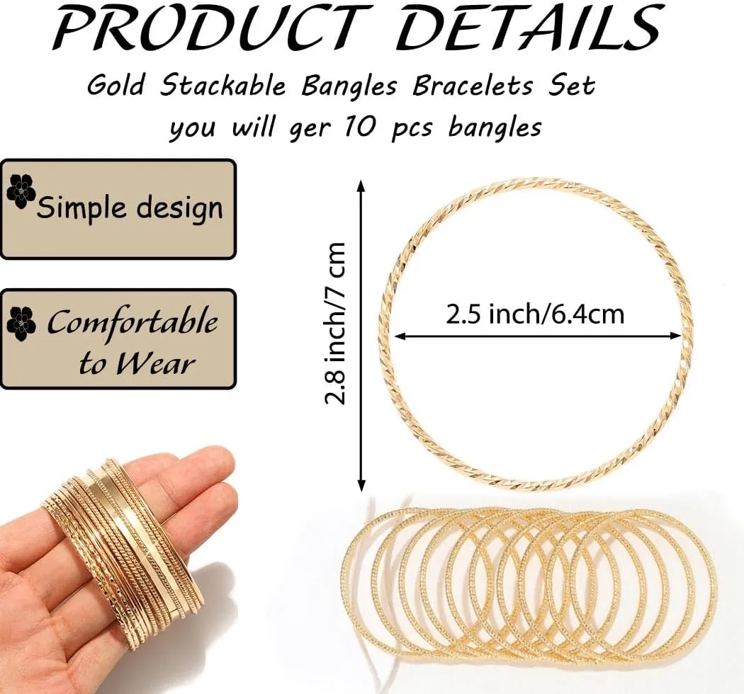 Gold Bangles Bracelets Set Indian Layered Bangle Bracelet Sets for Women