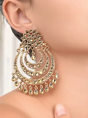 Gold Chandbali Bridal Pearl Kundan Earrings Set, Kundan Earrings, Chandbali Earrings, Kundan Chandbali, Chandbali, Indian Jewelry, Kundan Jewelry, Gold Pearl Earring