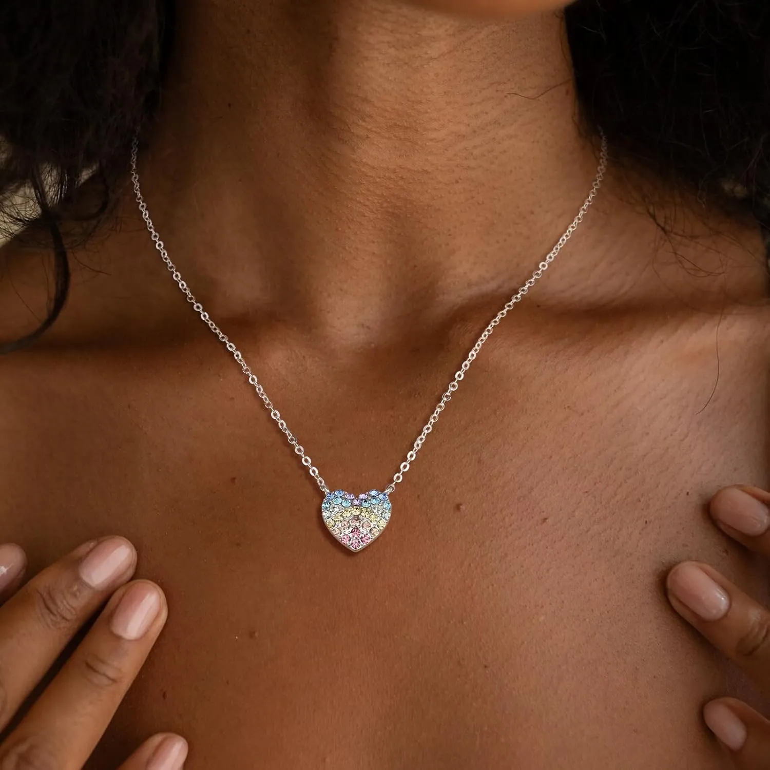 Gold Heart Star Necklace for Women,Chunky Heart Star Y2K Necklaces Birthstone Pendant Jewelry Gifts