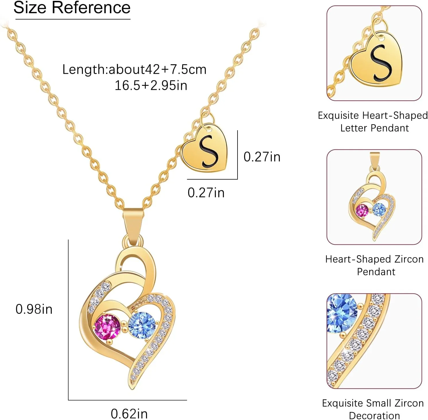 Gold Plated Initial Letter Necklaces for Women Girls, Personalized Jewelry Gifts for Mother's Day from Daughter Son