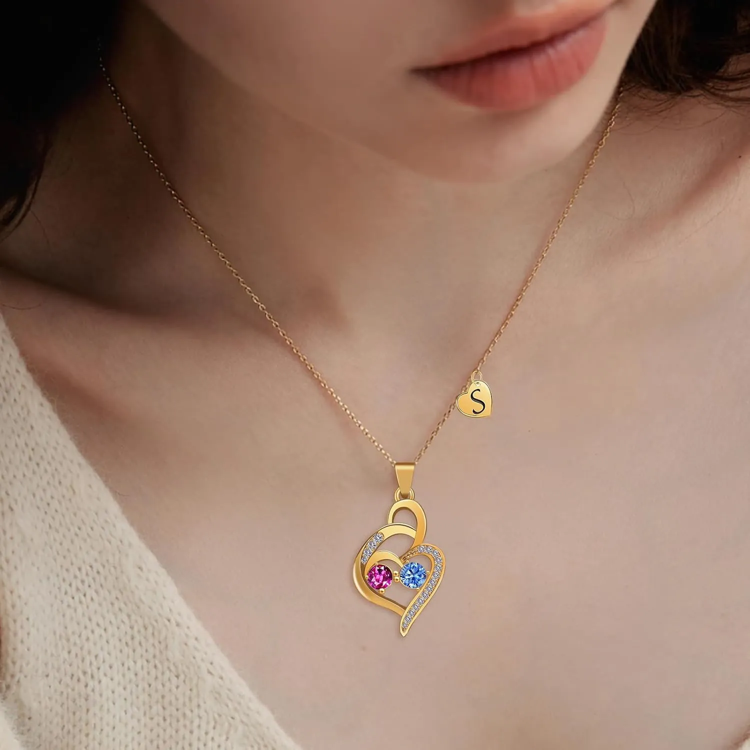 Gold Plated Initial Letter Necklaces for Women Girls, Personalized Jewelry Gifts for Mother's Day from Daughter Son