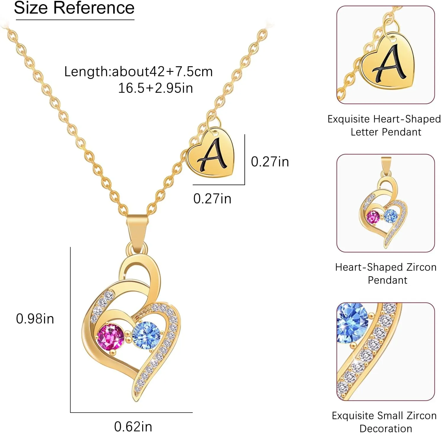 Gold Plated Initial Letter Necklaces for Women Girls, Personalized Jewelry Gifts for Mother's Day from Daughter Son