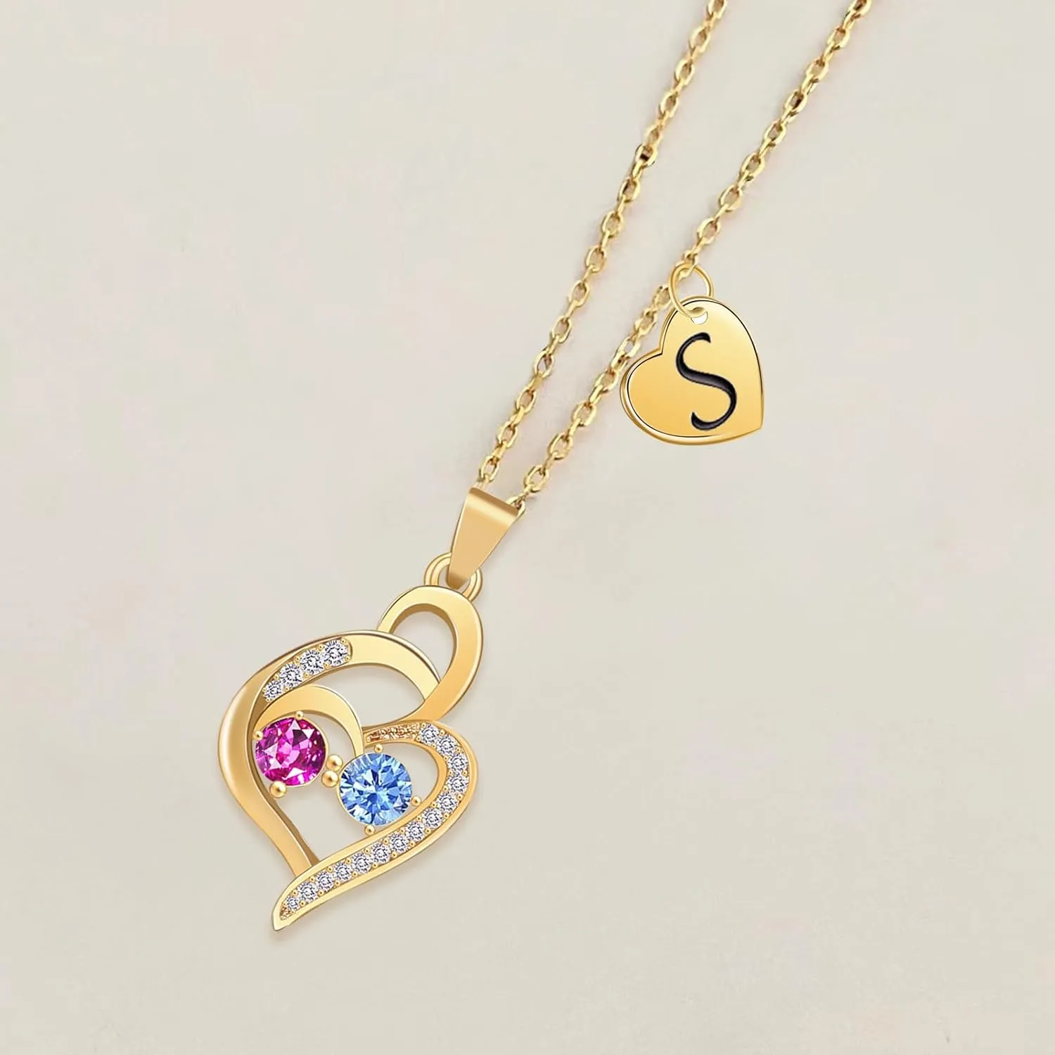 Gold Plated Initial Letter Necklaces for Women Girls, Personalized Jewelry Gifts for Mother's Day from Daughter Son