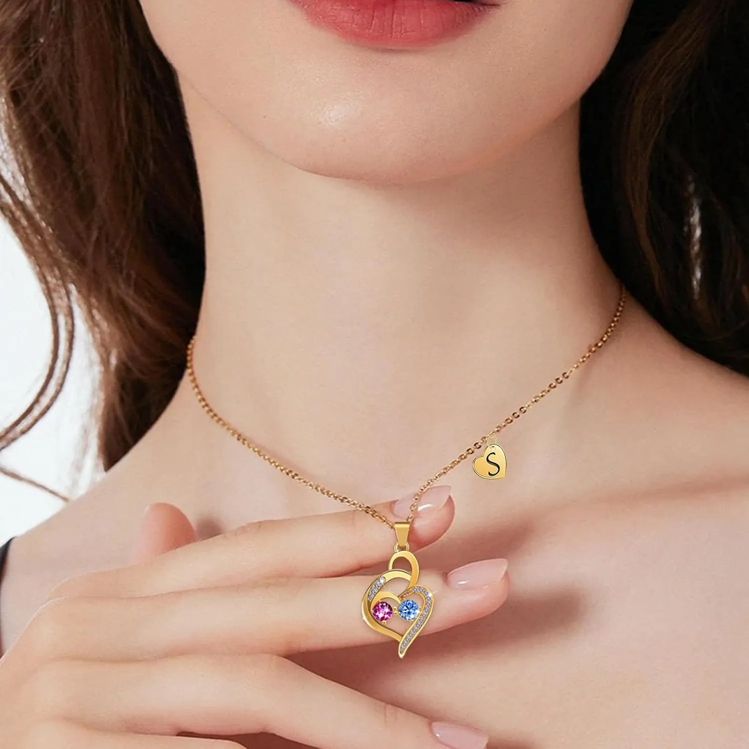 Gold Plated Initial Letter Necklaces for Women Girls, Personalized Jewelry Gifts for Mother's Day from Daughter Son