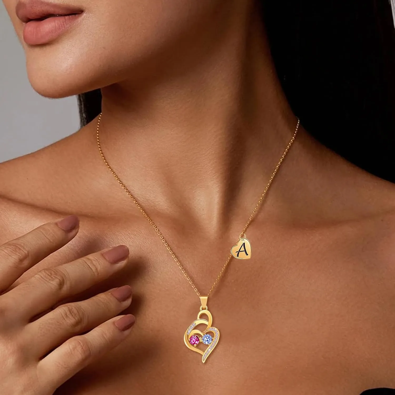 Gold Plated Initial Letter Necklaces for Women Girls, Personalized Jewelry Gifts for Mother's Day from Daughter Son