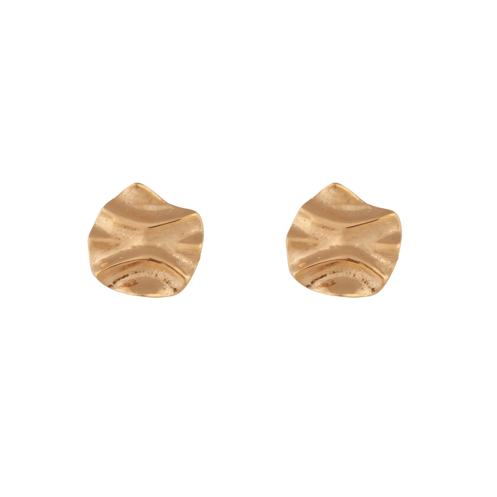 Gold Plated Organic Round Circle Earring