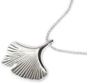 Gold Silver Ginkgo Leaf Pendant Necklace - Elegant Women's Long Sweater Chain Statement Jewelry - Fashion Gift for Her