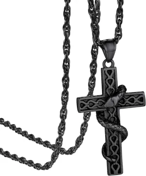 GOLDCHIC JEWELRY Cross INRI Crucifix Pendant Necklace, Virgin Mary Miraculous Medal Necklaces, Jesus Christain Jewelry