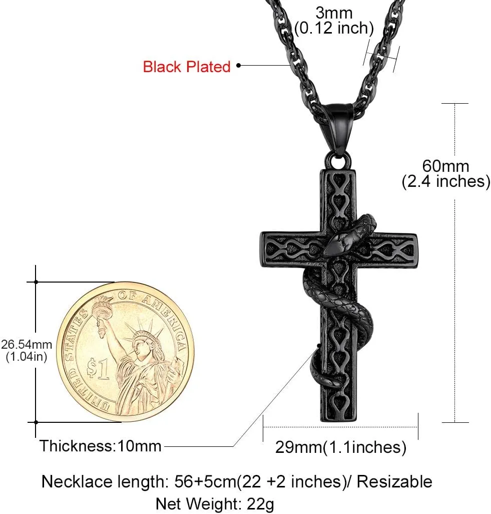 GOLDCHIC JEWELRY Cross INRI Crucifix Pendant Necklace, Virgin Mary Miraculous Medal Necklaces, Jesus Christain Jewelry