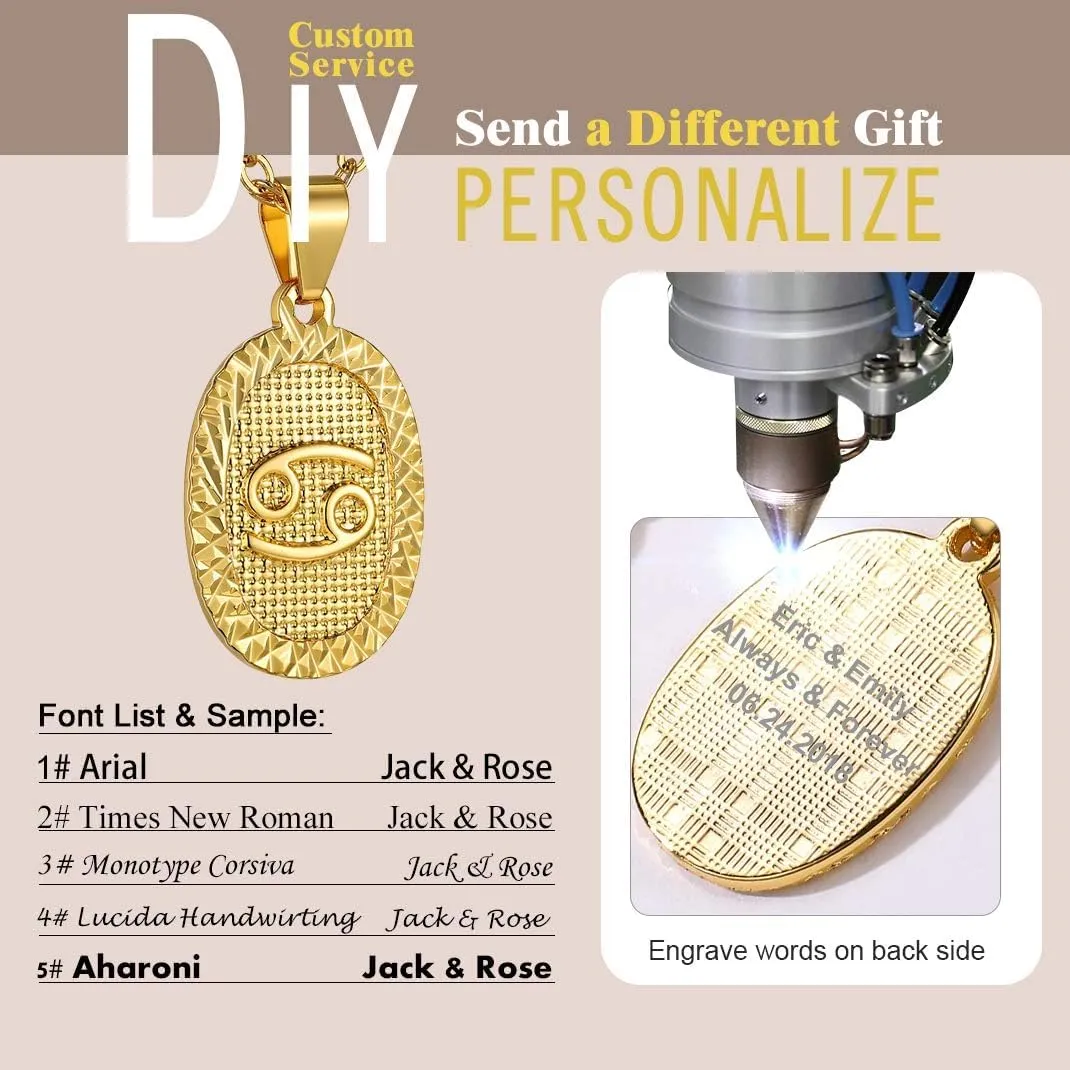 GOLDCHIC JEWELRY Gold Zodiac Necklace for Women Men, Constellation Coin Horoscope Astrology Pendant Necklaces Lucky Jewelry