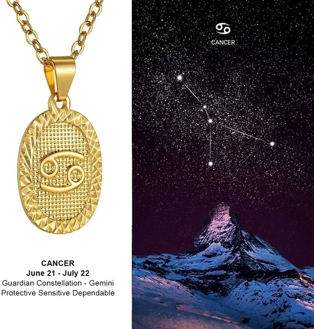 GOLDCHIC JEWELRY Gold Zodiac Necklace for Women Men, Constellation Coin Horoscope Astrology Pendant Necklaces Lucky Jewelry