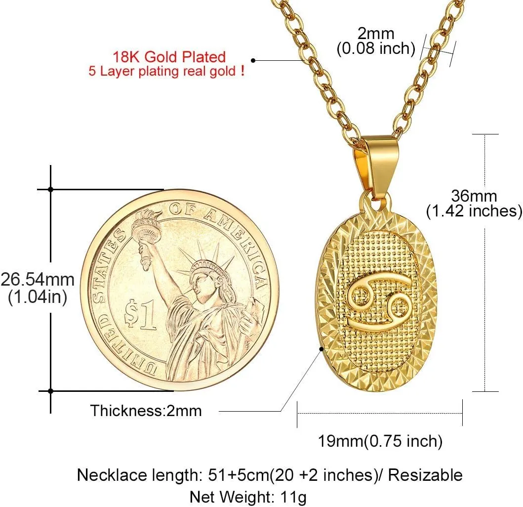 GOLDCHIC JEWELRY Gold Zodiac Necklace for Women Men, Constellation Coin Horoscope Astrology Pendant Necklaces Lucky Jewelry