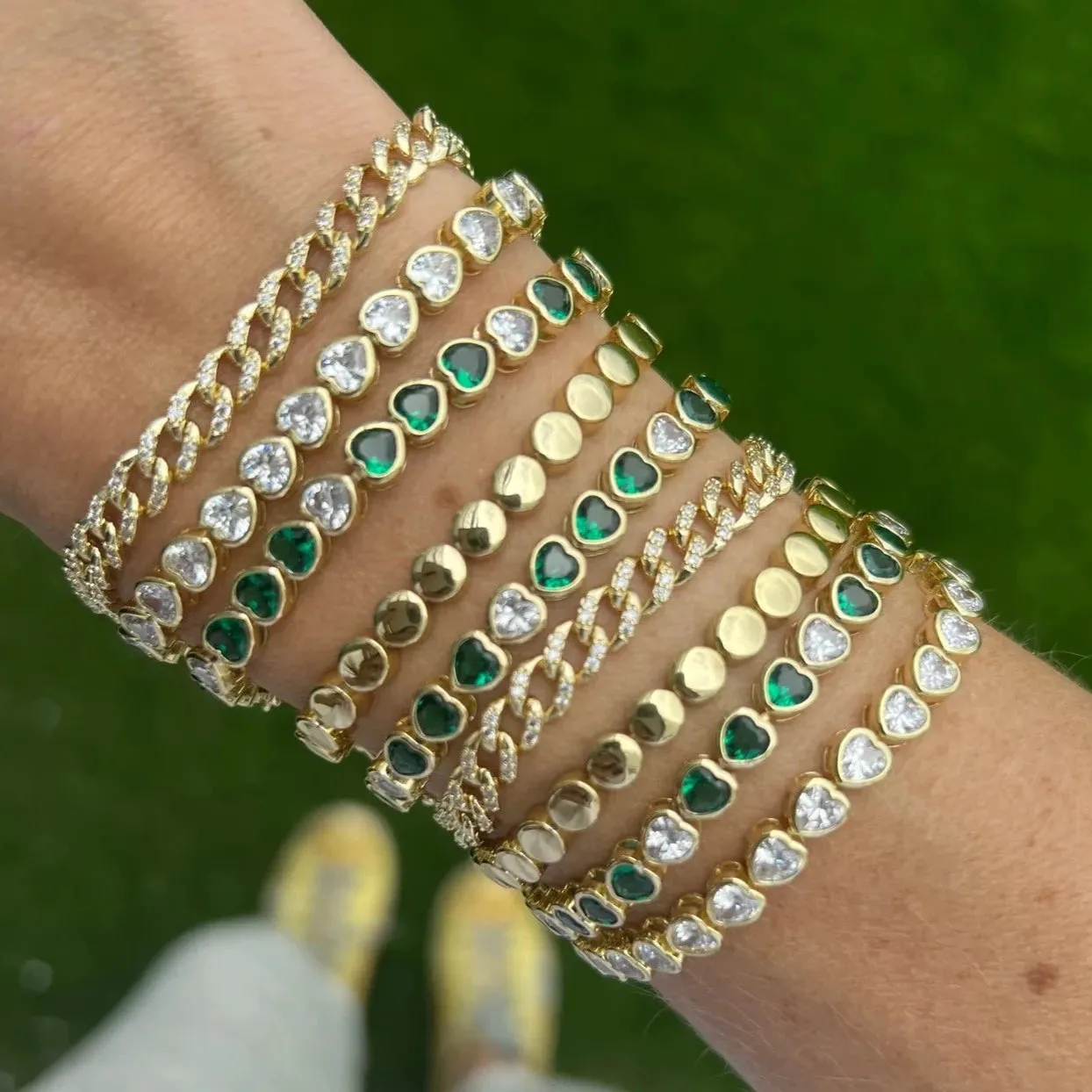 Golden Disc Tennis Bracelet