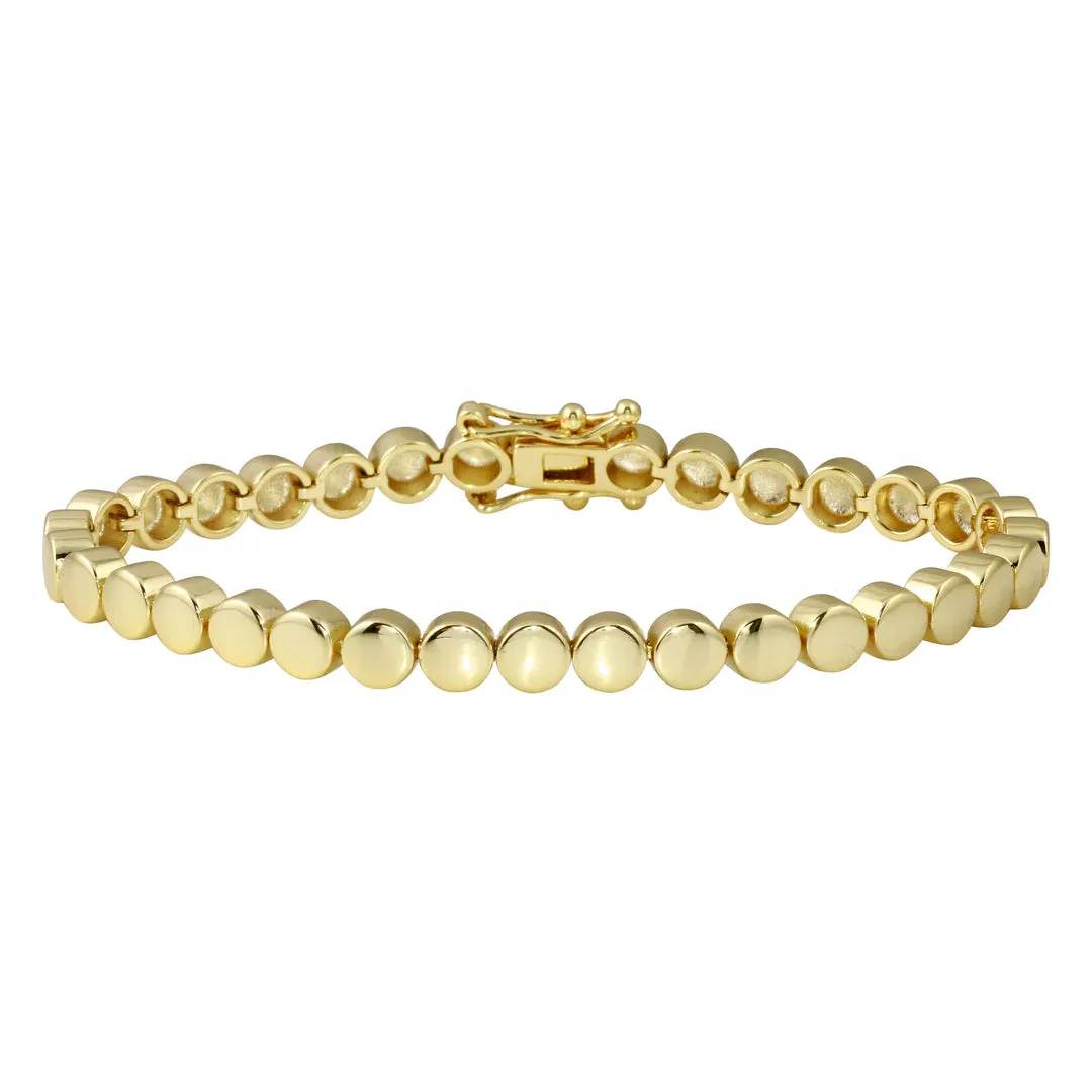 Golden Disc Tennis Bracelet
