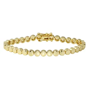 Golden Disc Tennis Bracelet