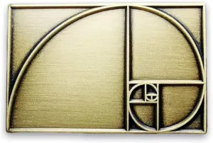 Golden ratio Metal Lapel Pin Fibonacci digital graphic badge brooch for backpack and coat