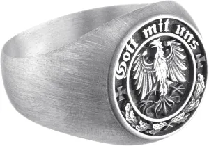 Gott Mit Uns Ring, German Coat of Arms Signet Rings, 925 Sterling Silver Handmade Ring, History Gift for Men, Patriotic Jewelry