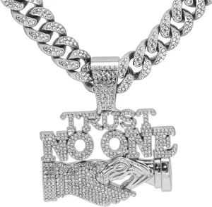 GuoShuang Cuban Link Chain for Men Women with Pendant,miami Ice Out Diamond Cuban Link Necklace Hip Hop Jewelry