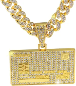 GuoShuang Cuban Link Chain for Men Women with Pendant,miami Ice Out Diamond Cuban Link Necklace Hip Hop Jewelry