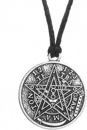 Hafrita Antique Tetragrammaton Pentacle Pentagram Pendant Wiccan Talisman Pagen Amulet Necklace