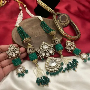 Handcrafted Jaipuri Polki Necklace Earrings Set, Rajsthani Traditional Polki Jewelry Set, Indian Ethnic Necklace Set, Jaipuri Polki Jewelry Set, Celebrity Polki Necklace Set, Bollywood Polki Jewelry Set