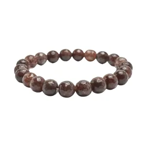 Handmade Womens Mens 8mm Gemstone Beaded Bracelet Stretchy | Chakra Healing Crystal Gemstone Beads Bracelet Stretch For Men, Women and Girls (Dark Brown Agate)