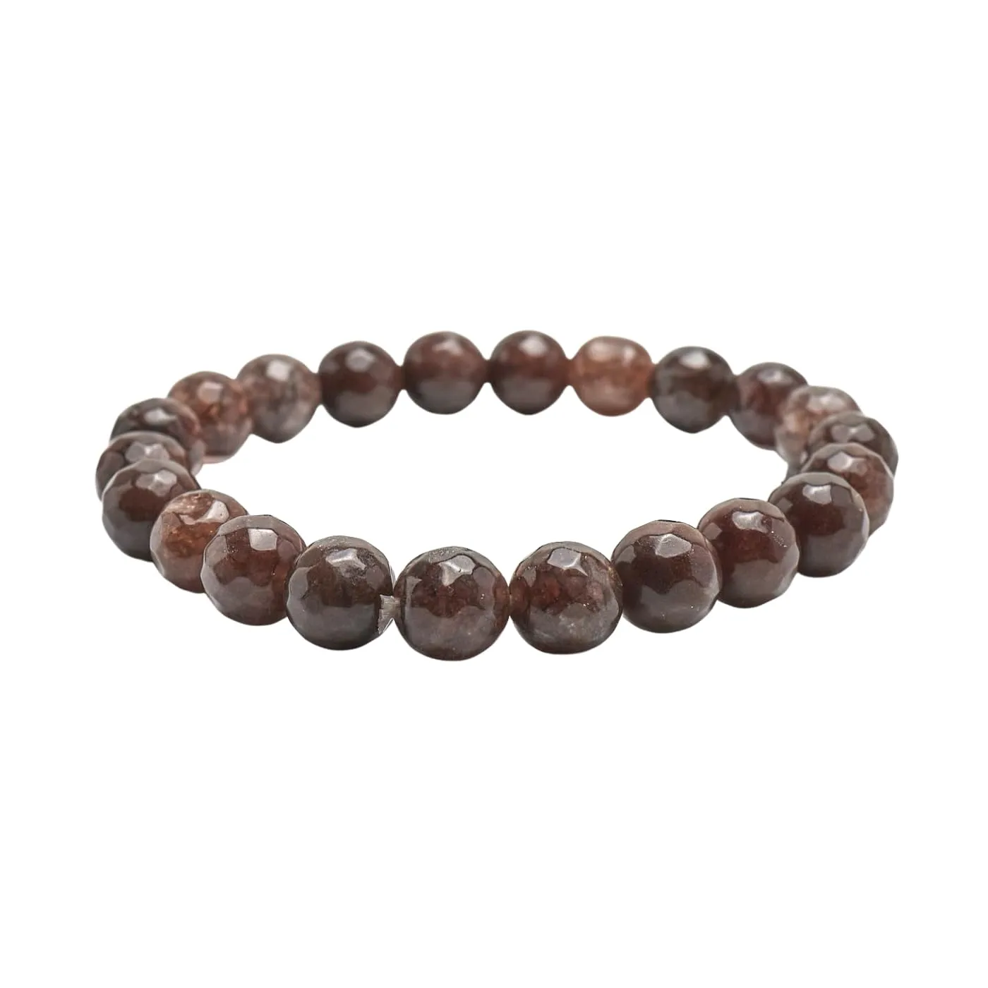 Handmade Womens Mens 8mm Gemstone Beaded Bracelet Stretchy | Chakra Healing Crystal Gemstone Beads Bracelet Stretch For Men, Women and Girls (Dark Brown Agate)