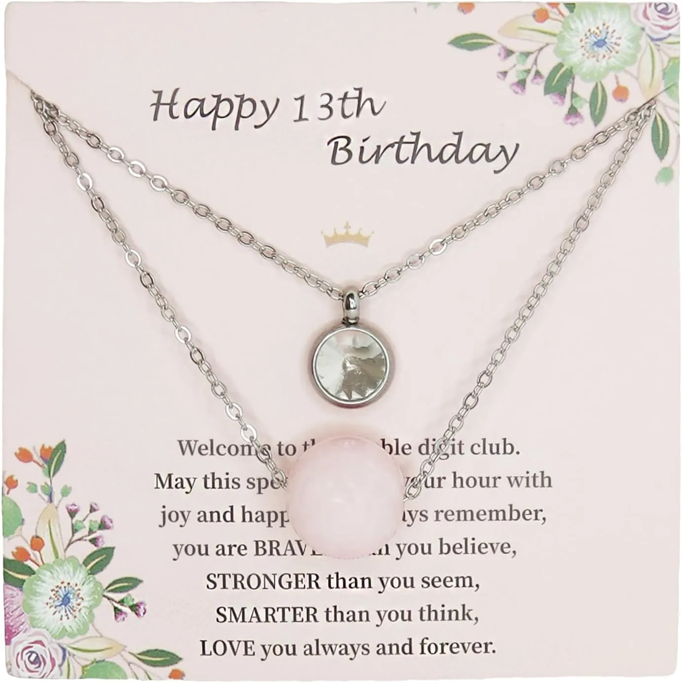 Happy Birthday Gifts for a 13 Year Old Girl Birthstone Personalized Layered Chain Necklaces for Teen Girls