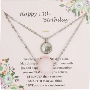 Happy Birthday Gifts for a 13 Year Old Girl Birthstone Personalized Layered Chain Necklaces for Teen Girls