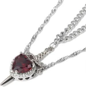Heart & Sword Couple Necklaces  Matching Friendship Jewelry for Best Friends, Couples, Valentine's Day Gift for Him & Her, Stainless Steel Pendant Necklace Set