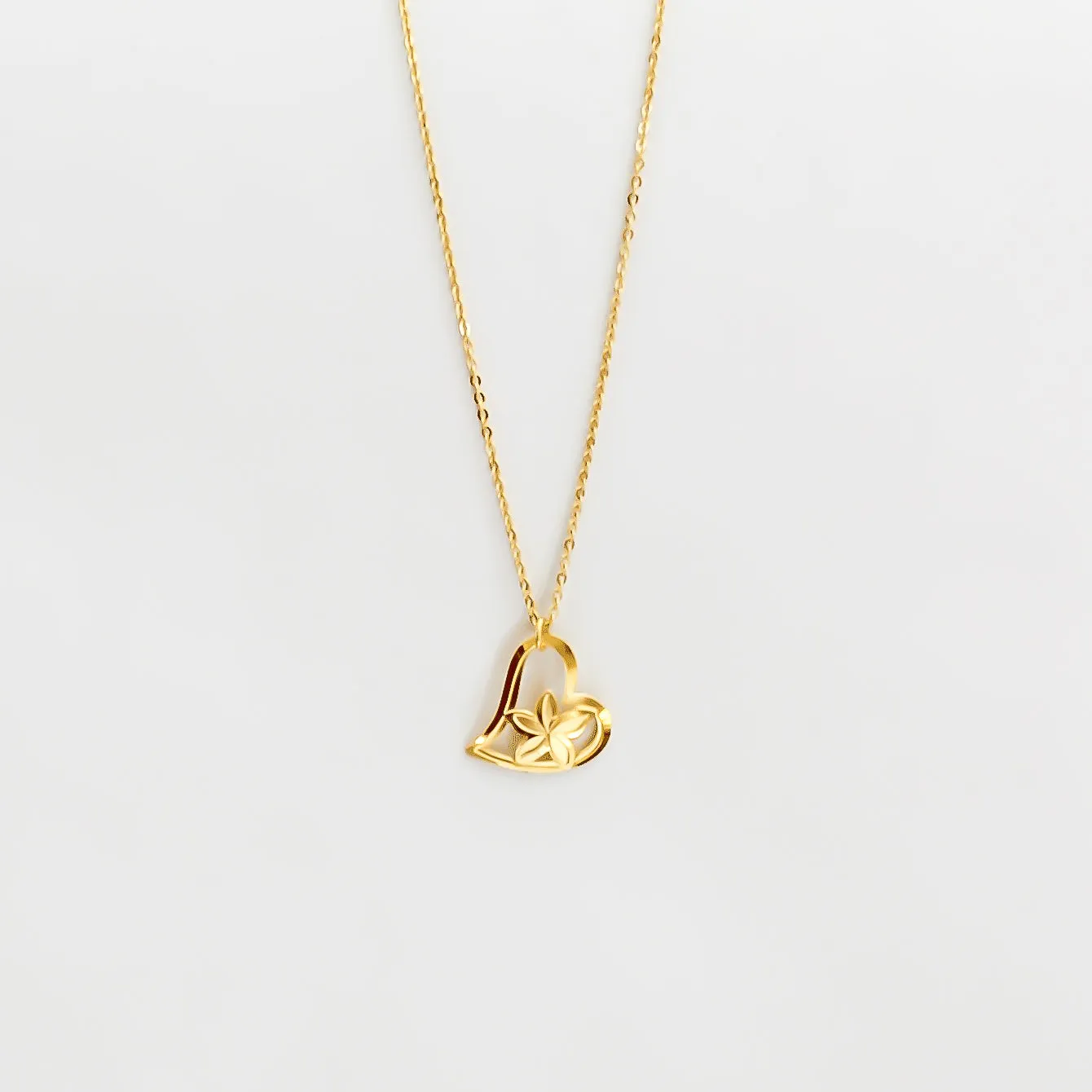 Heart Plumeria Necklace
